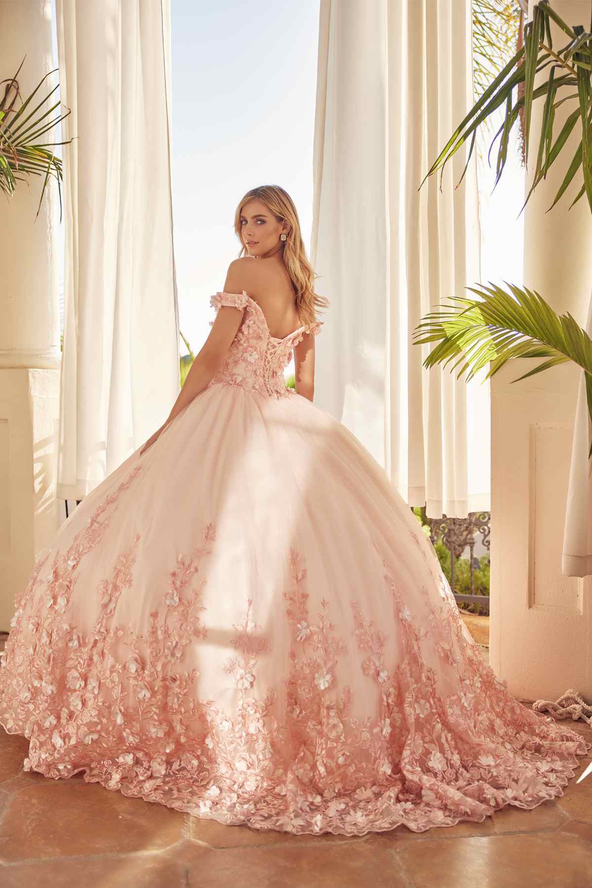 Juliet 1434 Dress Quinceanera Ball Gown 3D Floral Embroidered