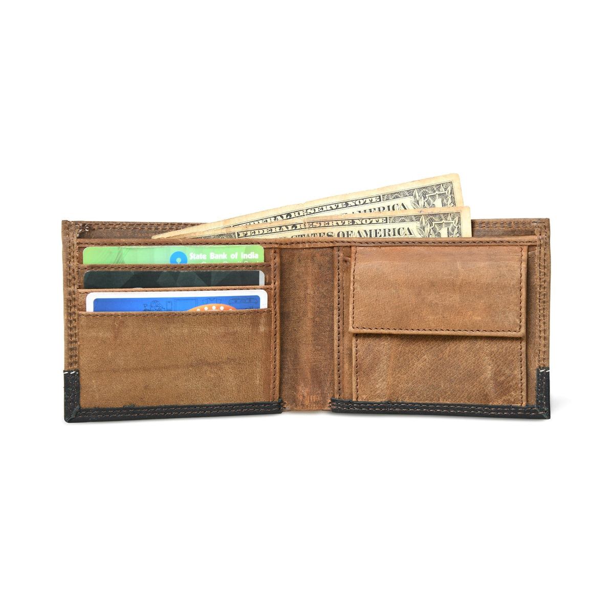 Bifold-Geldbörse für Herren in Kontrastfarben