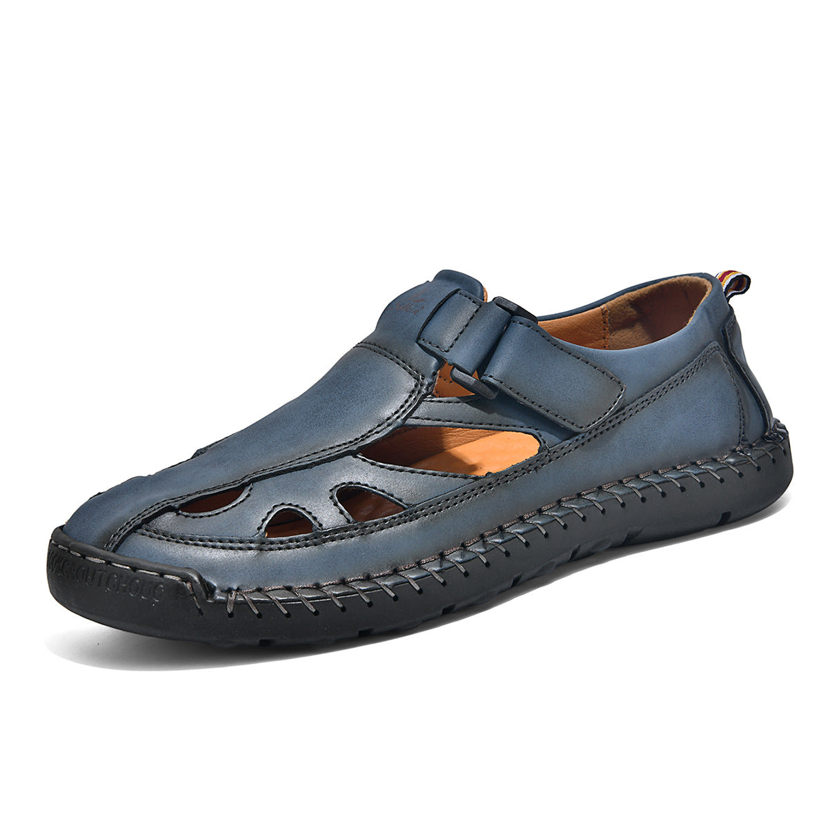 Breathable Hand-Sewn Mens Closed-Toe Sandals