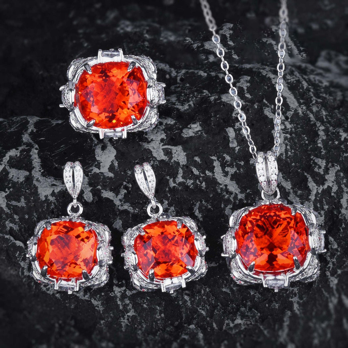 Women's Creative All-Match Ring Necklace And Earrings Suite