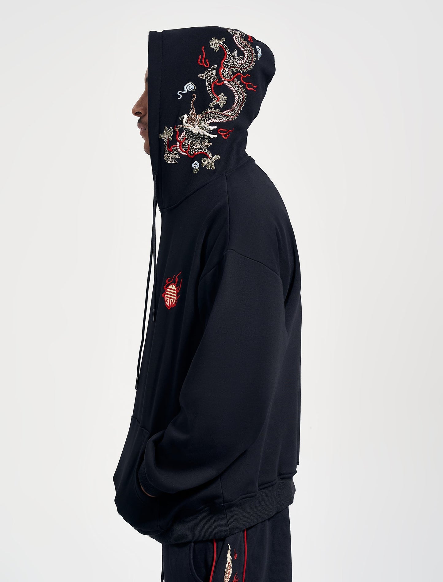 KH9190 Sweat à capuche brodé Dragon