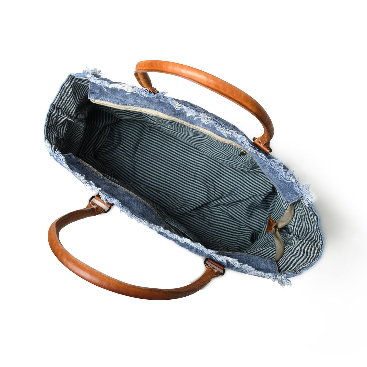 Sac à bandoulière en toile denim style bohème chic