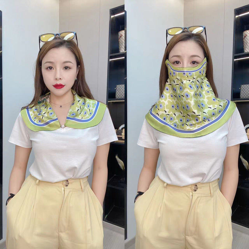 Female Printed Breathable Eye Corner Protection Summer Sunscreen Mask