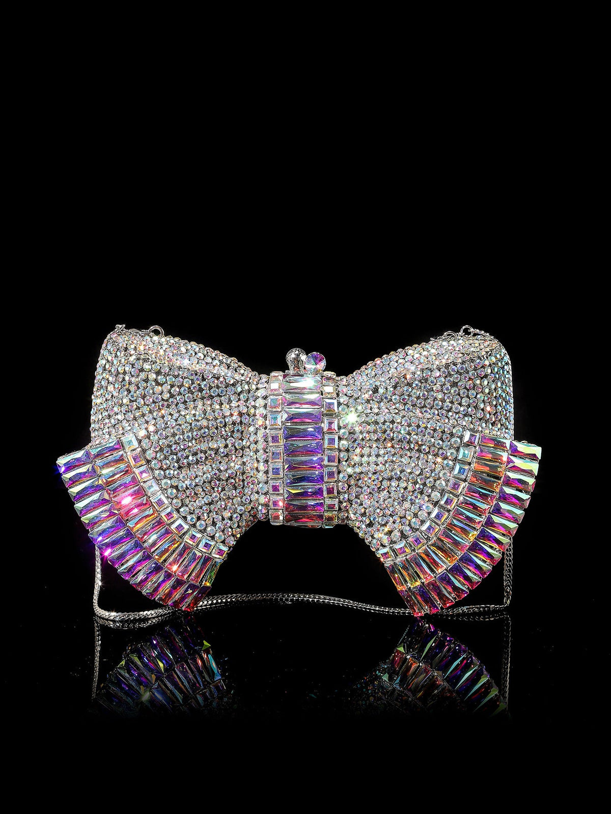High-end Luxurious Heavy-Embroidered Shiny Champagne Bottle Rhinestone Evening Bag