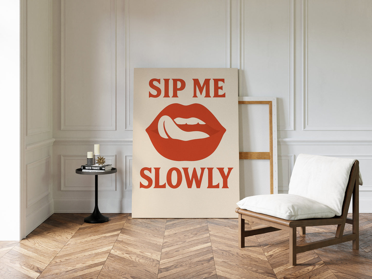 Sip Me Slowly Retro Lips Print