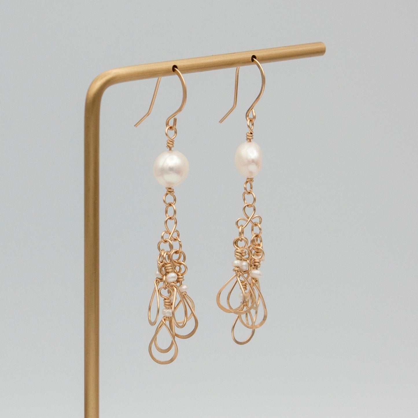 14K Gold Filled Perlen-Ohrhänger für Damen Brautschmuck