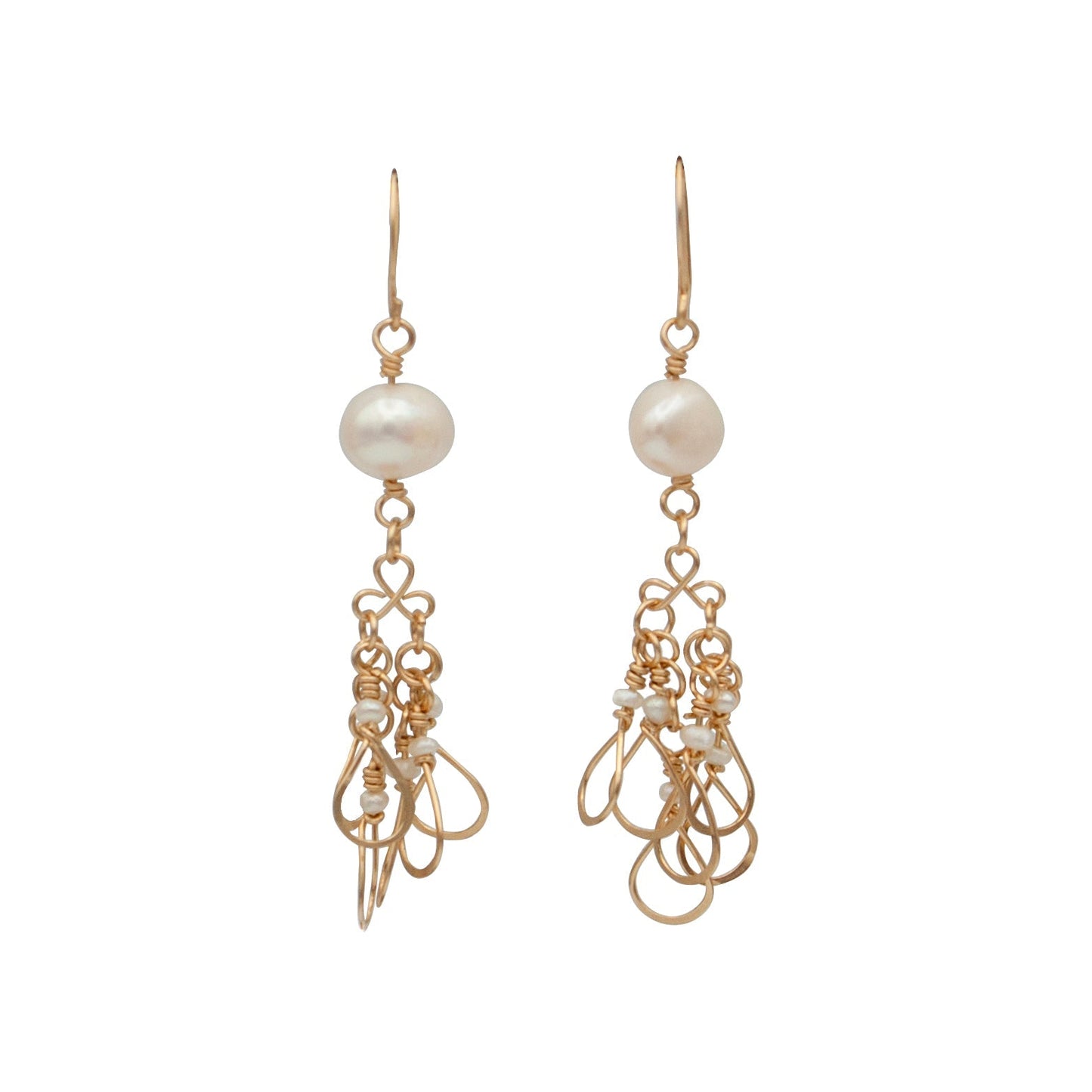 14K Gold Filled Perlen-Ohrhänger für Damen Brautschmuck