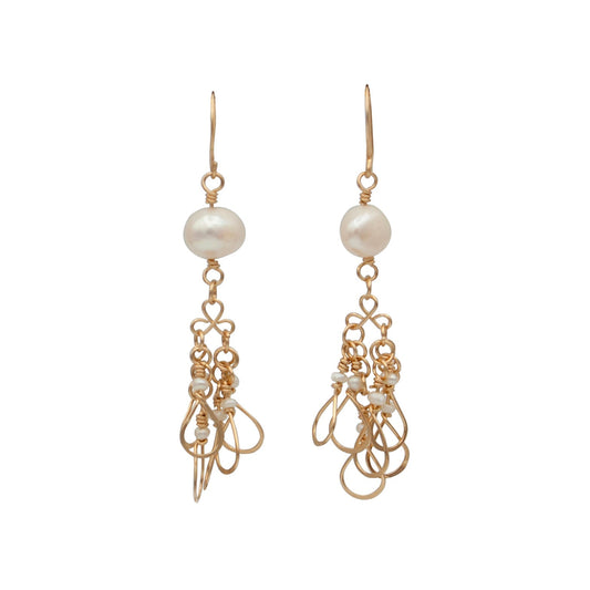 14K Gold Filled Perlen-Ohrhänger für Damen Brautschmuck