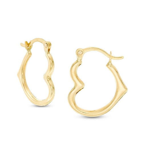 14K Gold Herz-Creolen Leichte romantische Geschenkidee