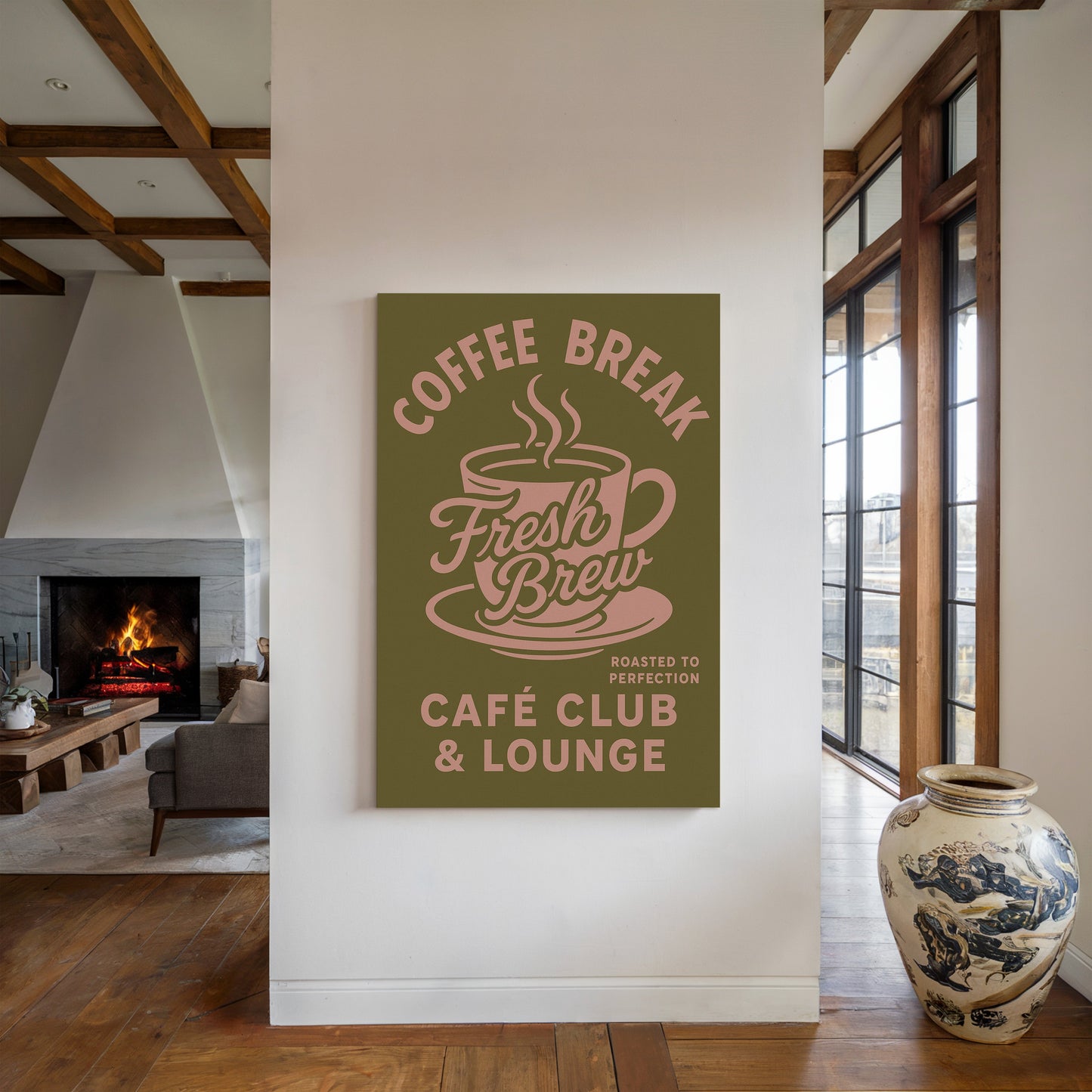 Affiche Rétro Café Fraîchement Préparé