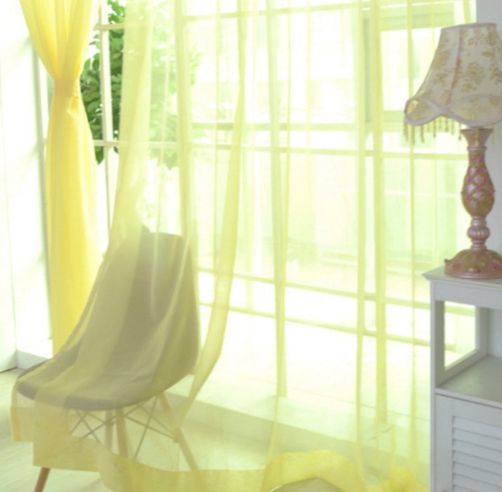 Solid Tulle Modern Sheer Curtains