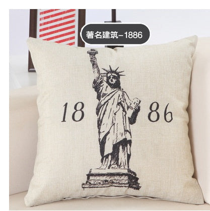 Great Cities Print Cotton Linen Pillow Covers