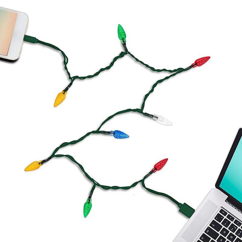 Christmas LED USB Charging Cable with Lights