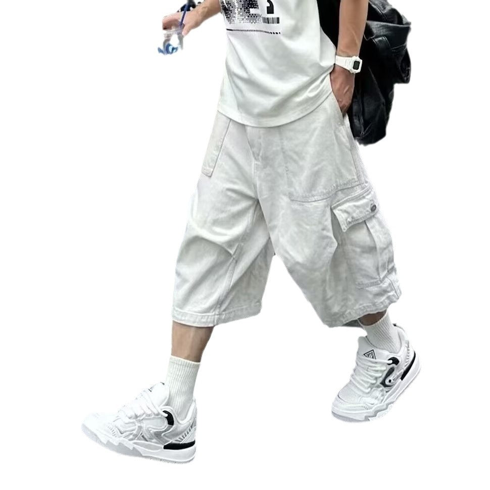 Loose Straight Cargo Cropped Pants