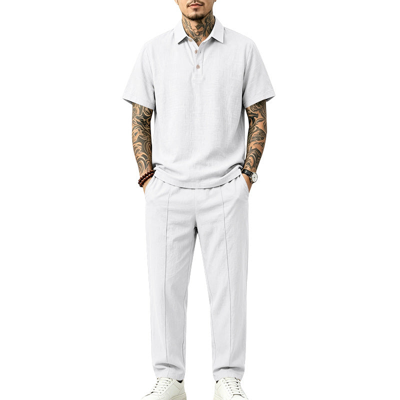 Mens Loose-fitting Top And Trousers Set