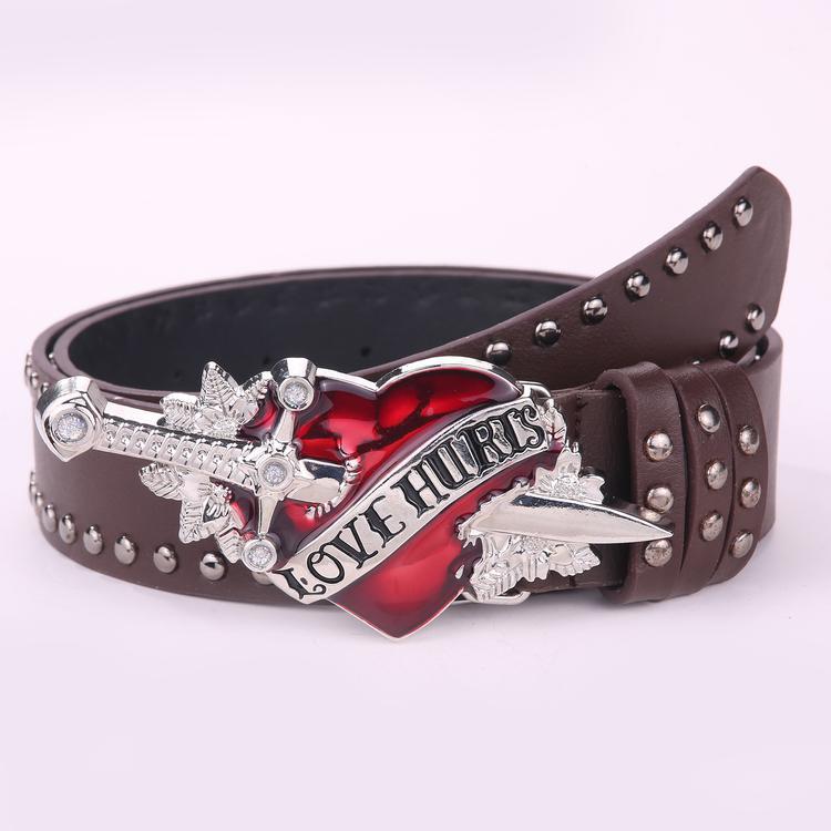 One Sword Piercing The Heart Big Head Belt Buckle Personality Spicy Girl