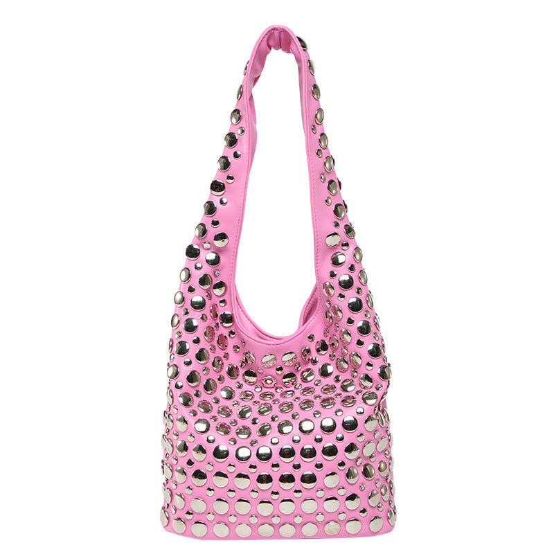 New Punk-style Studded Single-shoulder Bag