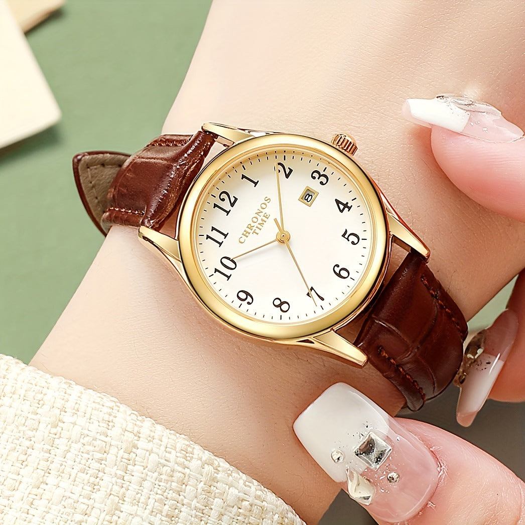 Womens Stylish And Minimalist Digital-dial Calendar Watch