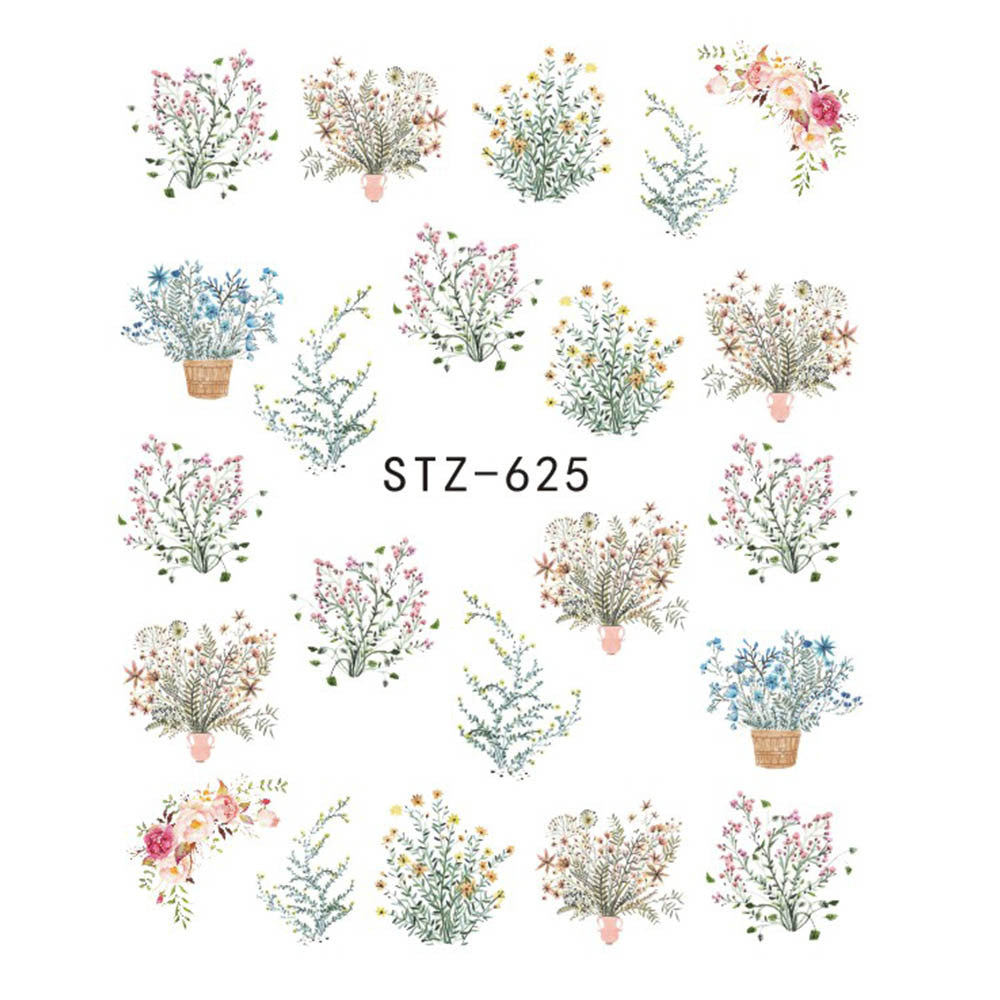 Butterfly Flower Water Transfer Decal Nail Sticker