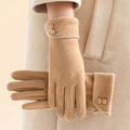 Women's Fleece-lined Warm Graceful Bow Gloves