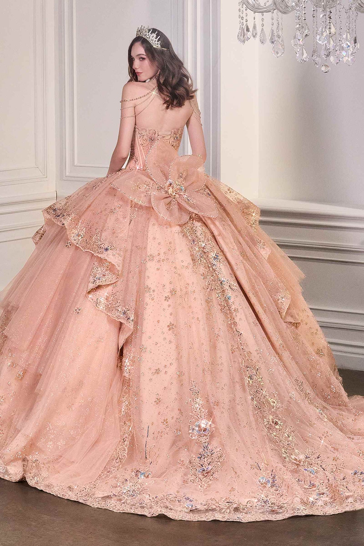 Ladivine 15727 Breathtaking Ball Gown Shimmering Tulle Layers