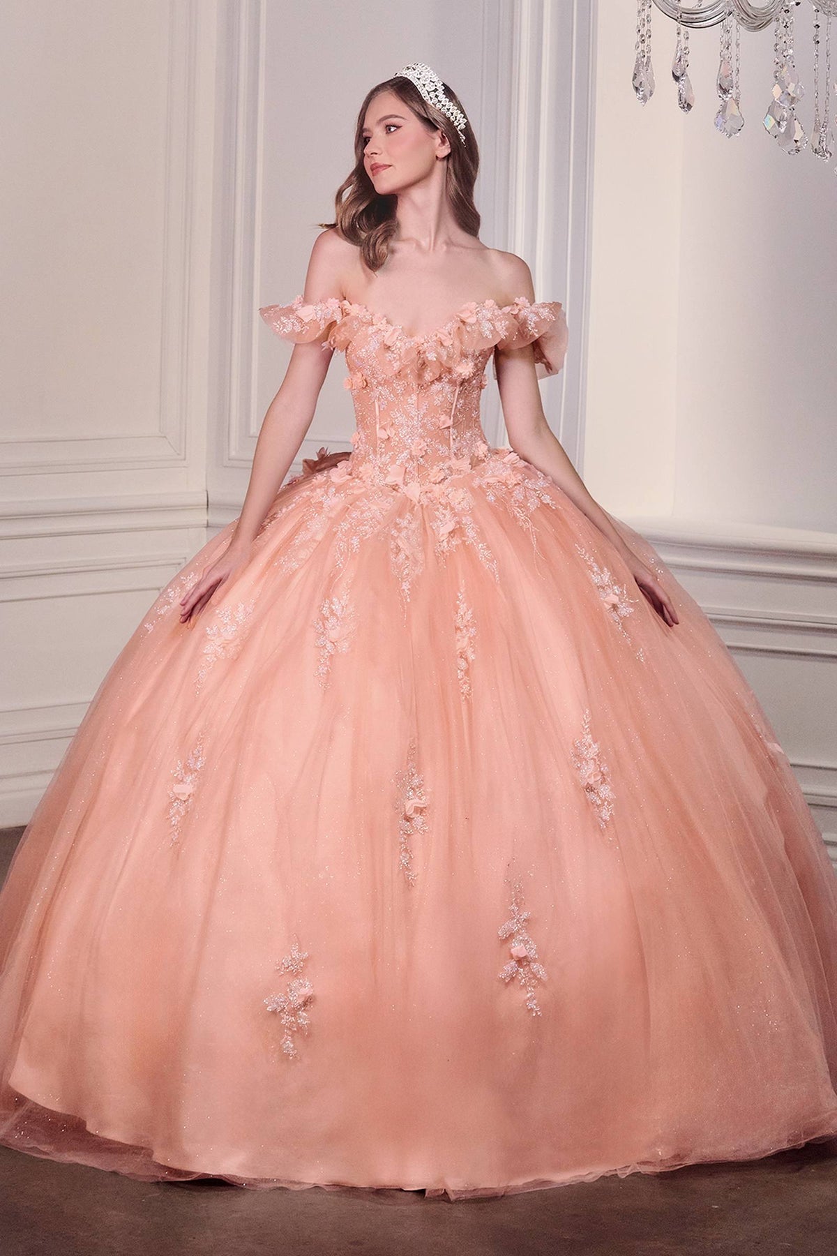 Ladivine 15731 Off the Shoulder Quinceanera A-Line Ball Gown