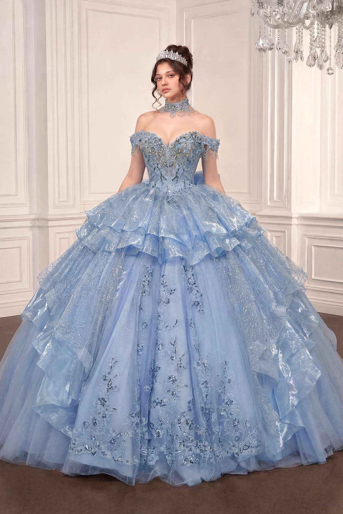 Ladivine 15742 Off the Shoulder Poofy Quinceanera Ball Gown