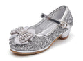 Children's bow high heel crystal shoes