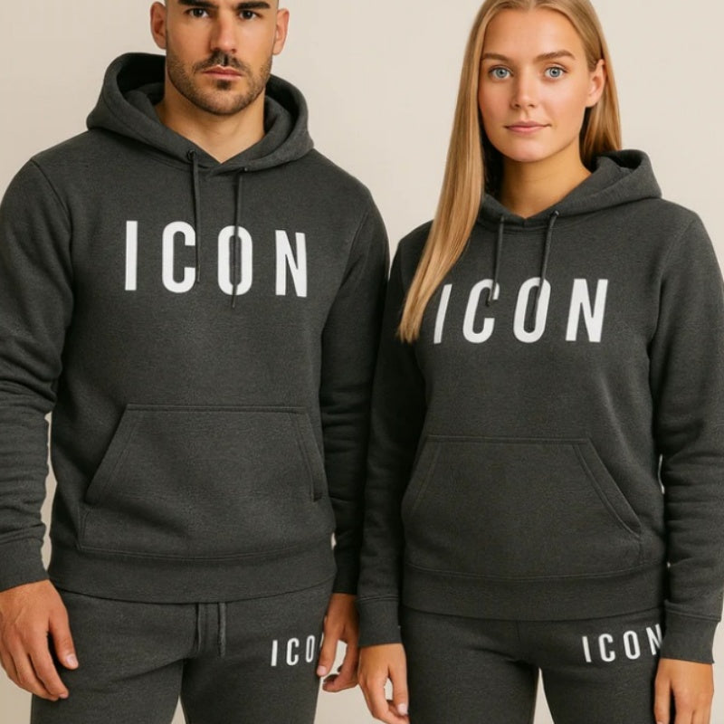 Stylish Letter-Printed Casual Fleece-Lined Sportswear Set