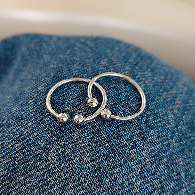 Smooth-surface Round-bead Casual Ring For Women