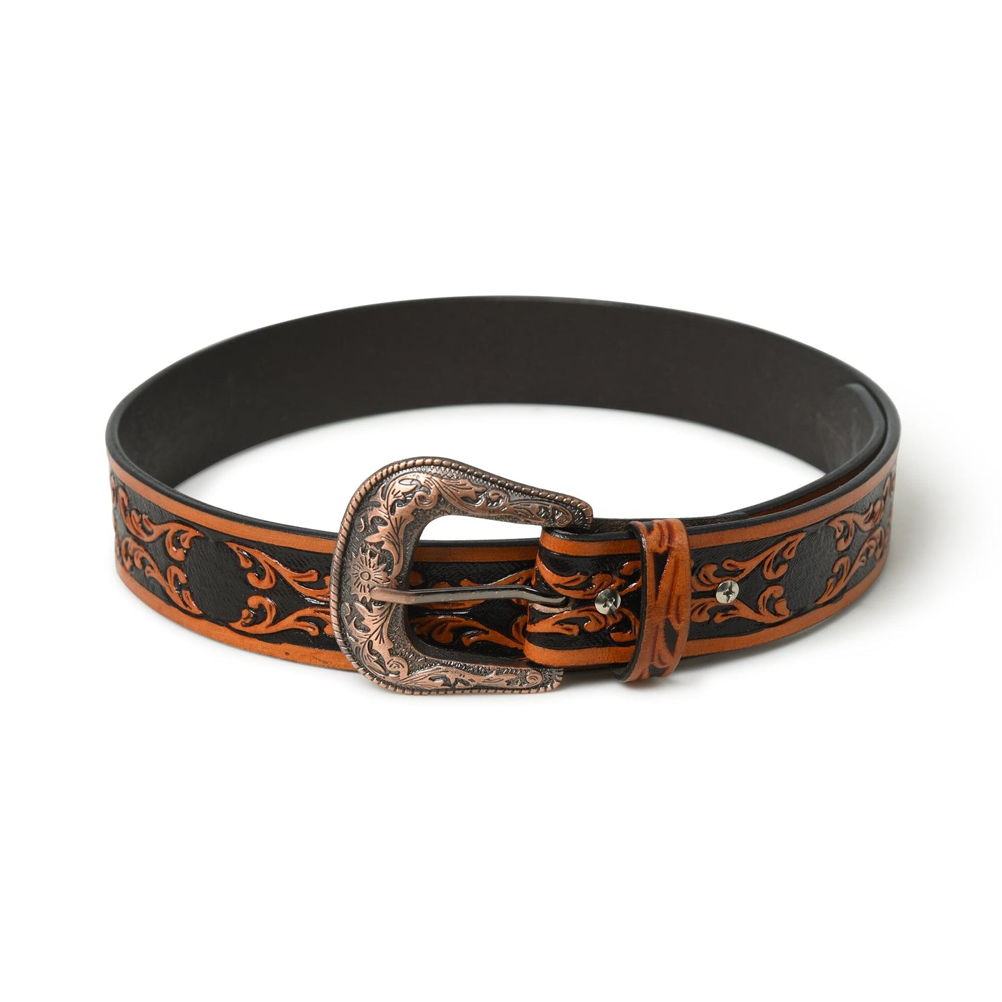 Ceinture en cuir de cowboy - Noir et marron