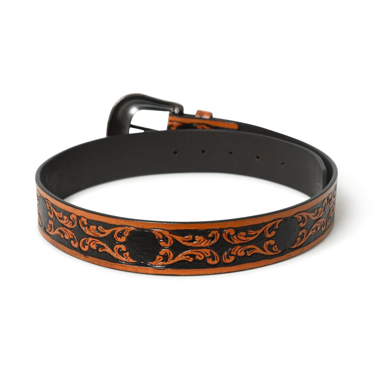 Ceinture en cuir de cowboy - Noir et marron