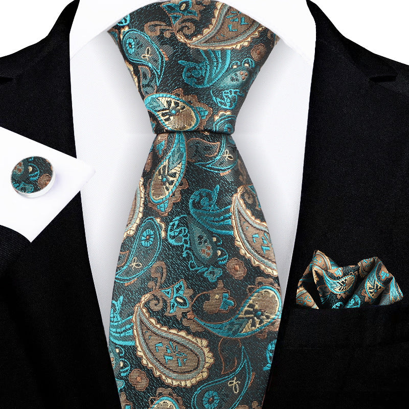 Jacquard-embroidered Cashew Flower Tie