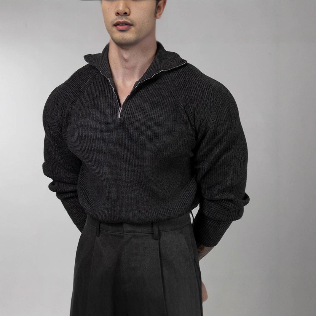 Mens Pullover Hoodie Wool Sweater Coat