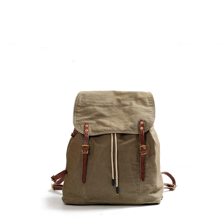 Large Capacity Motorcycle Heavy-duty Canvas Retro Backpack