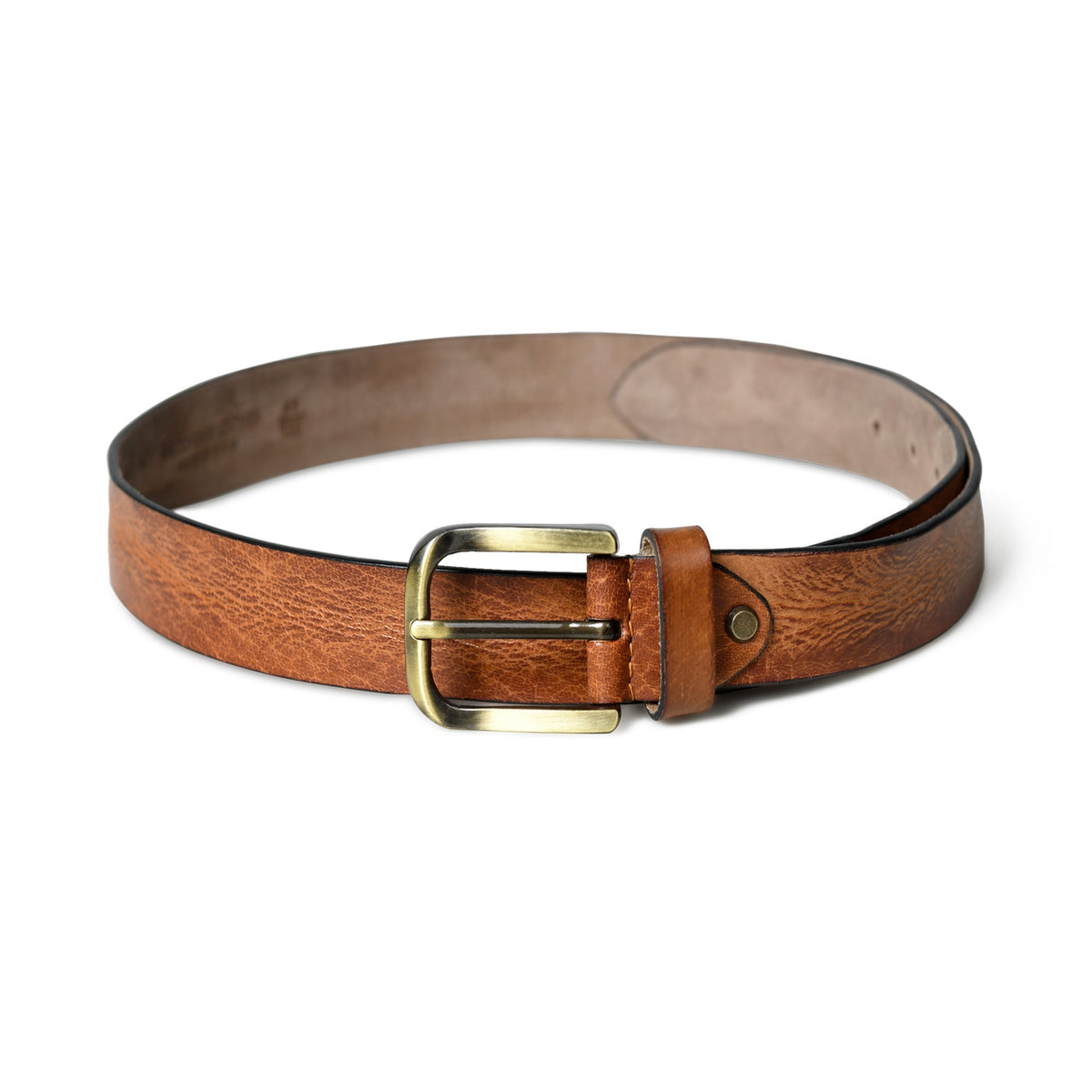 Ceinture habillée en cuir tanné pour homme