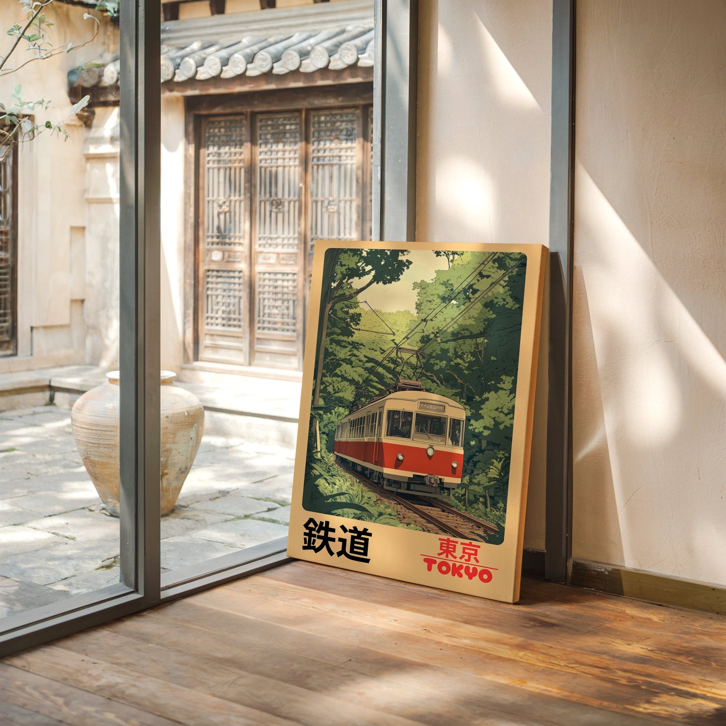 Affiche Rétro Chemin de Fer de Tokyo – Art Mural de Train Japonais, Impression de Voyage Vintage