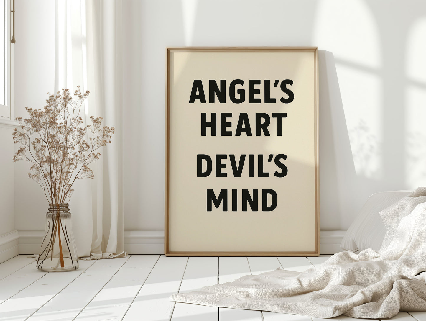Angel’s Heart Devil’s Mind Typography Print