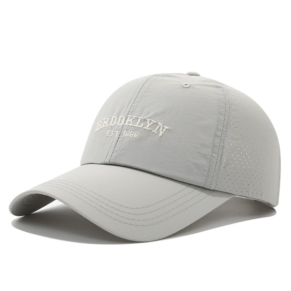 Men's And Women's Slim-fit Mesh Embroidered Letter Brooklyn Fashion Streetwear Baseball Cap Suitable For Daily Commuting, Outdoor Camping, And Weekend Outings.