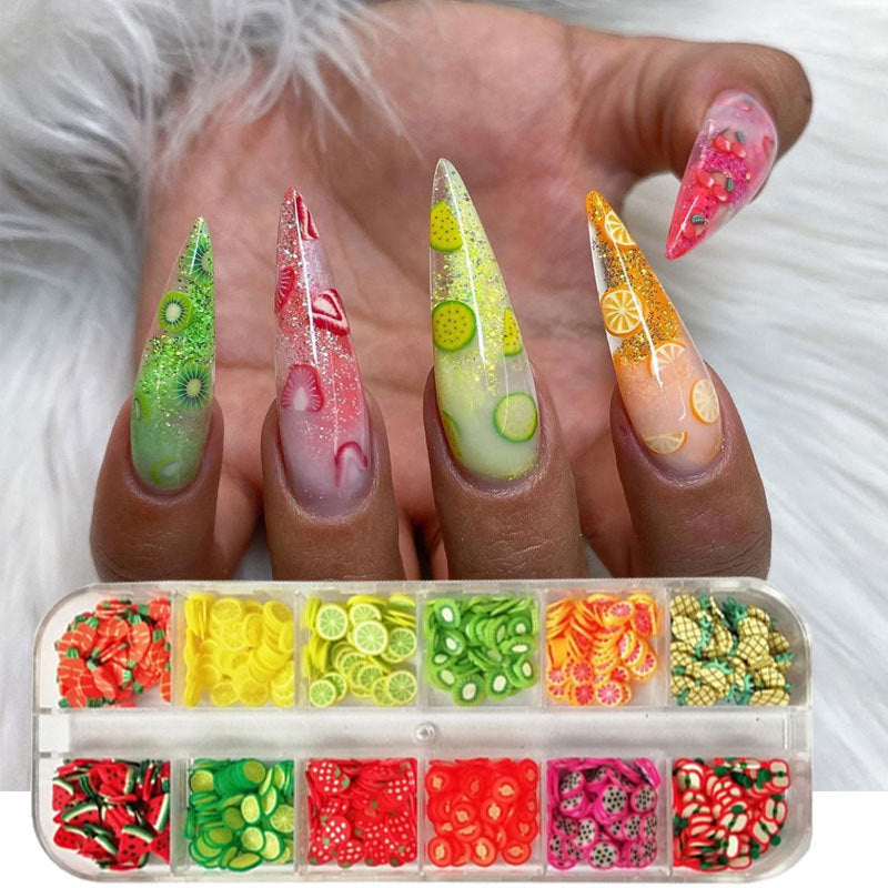 DIY Clay Flower Fruit Slices for Manicure