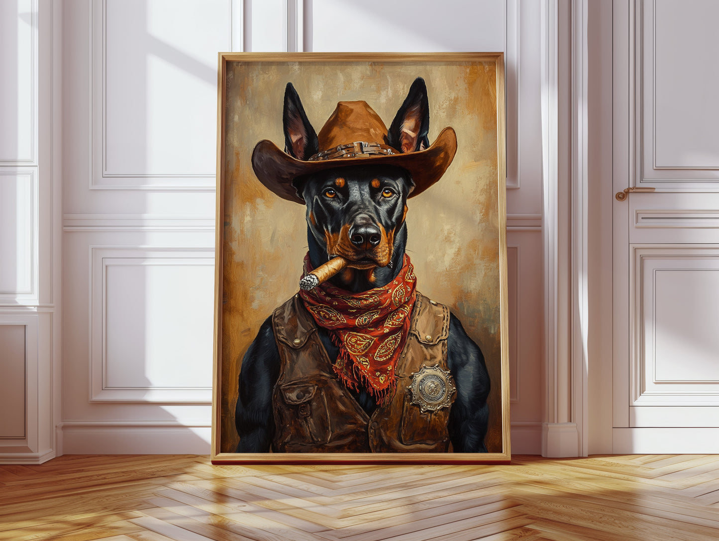 Dobermann Marshal mit stahlhartem Blick