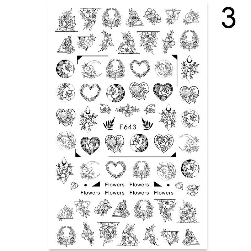 Summer Flowers & Love Nail Stickers