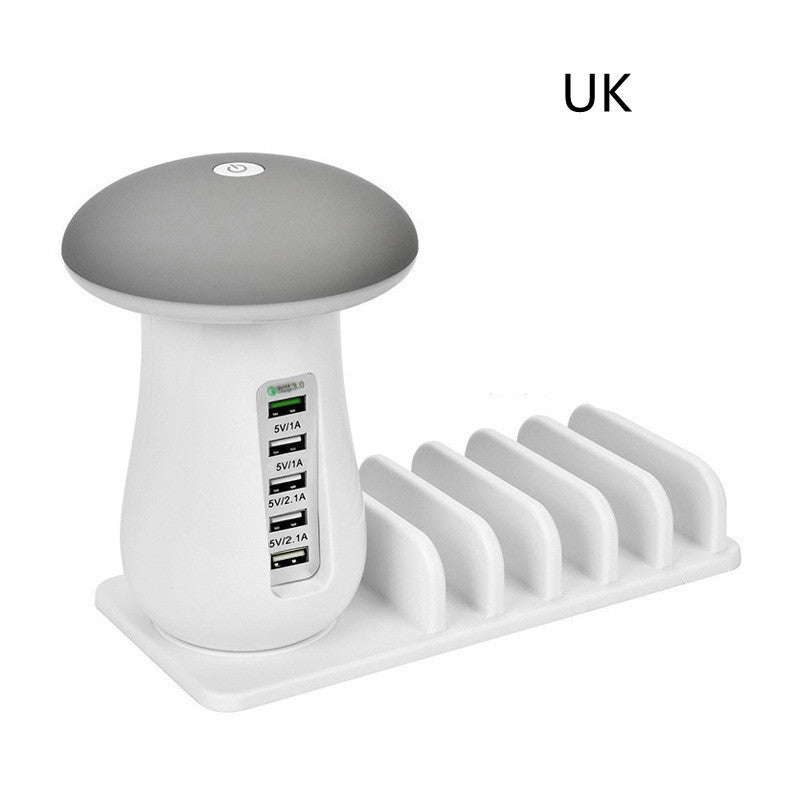 2 In 1 Mushroom Lamp LED USB Charger