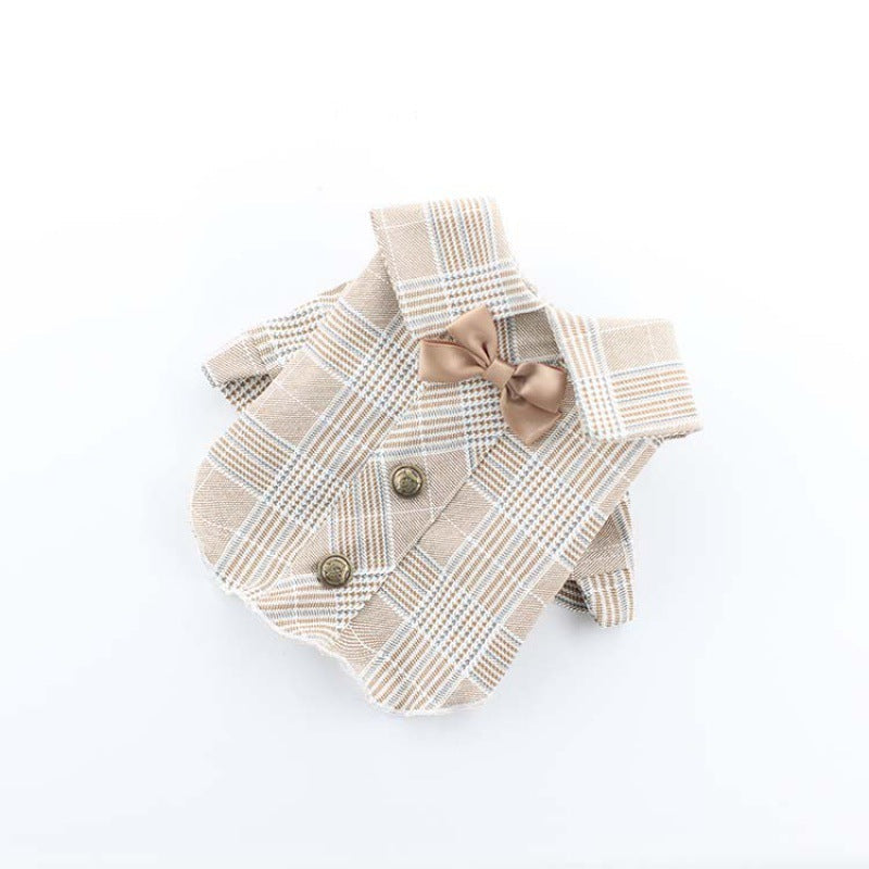 Khaki Suit Dress Cat And Dog Costume