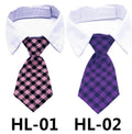 Pet Tie Print Cat And Dog Accessories Solid Color Striped Check Tie