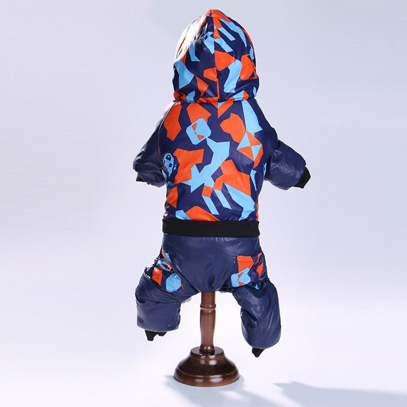 Pet Clothes Autumn Winter Camouflage Hooded Pet Clothing