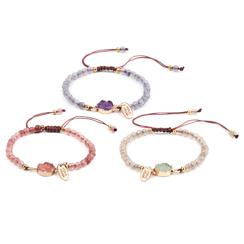 Cross-Border 4mm Faceted Stone Bracelet