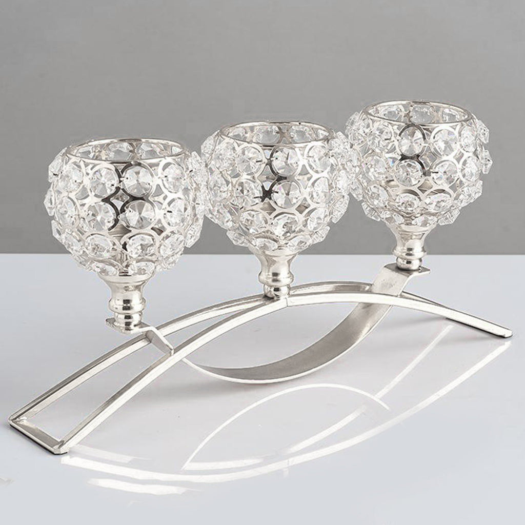 Crystal Geometric Wrought Iron Candle Holder Ornament