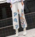 Summer Loose Cartoon Sequined Wide-Leg Pants Women