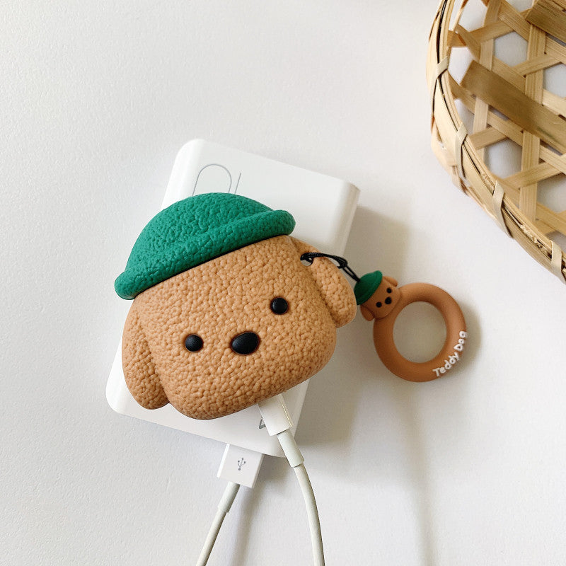 Compatible With Cartoon Hat Dog Suitable For  Airpods Headset Protective Case